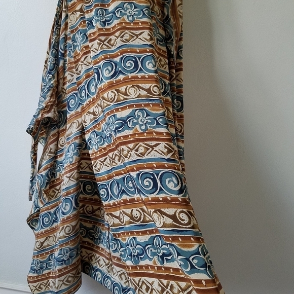 VTG Maggy London by Kenneth Colan 100% Silk Floral Abstract Midi Dress Size 8 - Picture 9 of 11